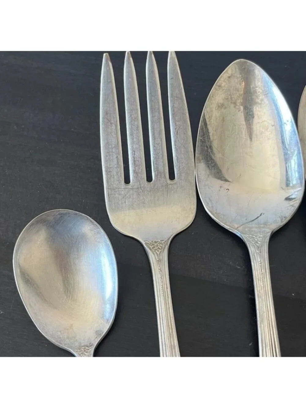 National Silver PRINCESS ROYAL Serving Spoons Fork Butter Knife Vtg Silverplate